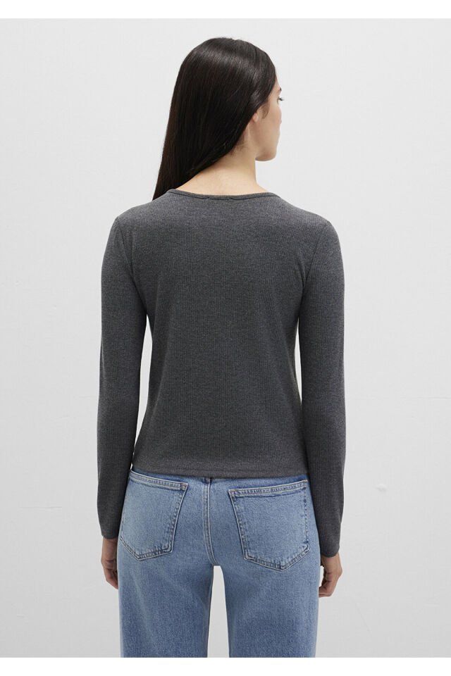 MAVİ KADIN YARIM DÜĞMELİ BASİC Koyu Gri Melanj 1613621-80024