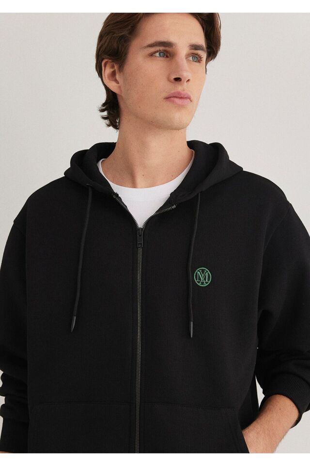 MAVİ ERKEK FERMUARLI SWEATSHIRT Siyah 066979-900