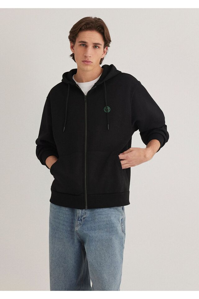 MAVİ ERKEK FERMUARLI SWEATSHIRT Siyah 066979-900