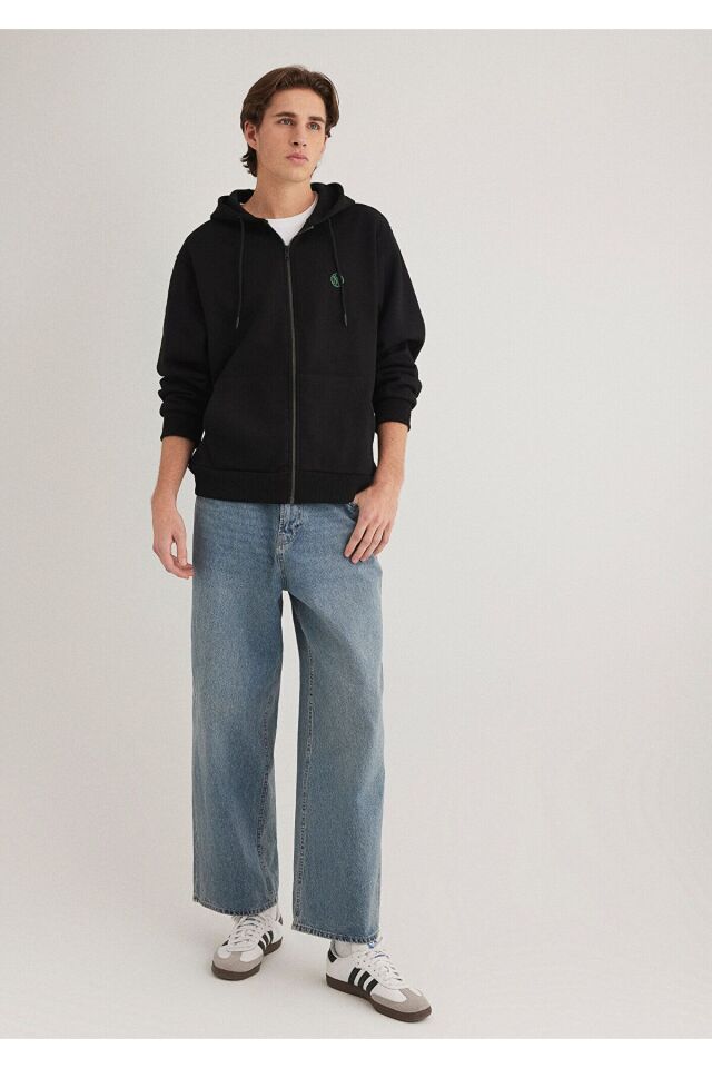 MAVİ ERKEK FERMUARLI SWEATSHIRT Siyah 066979-900