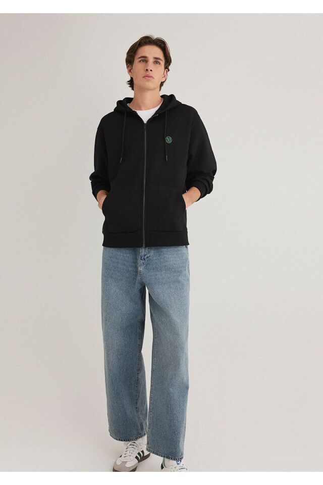 MAVİ ERKEK FERMUARLI SWEATSHIRT Siyah 066979-900