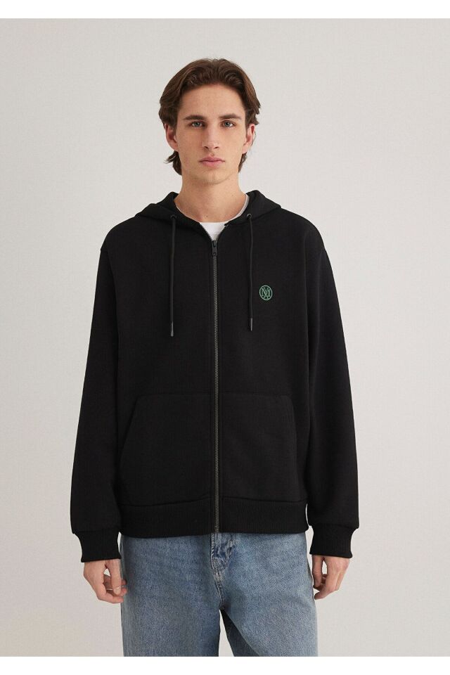 MAVİ ERKEK FERMUARLI SWEATSHIRT Siyah 066979-900