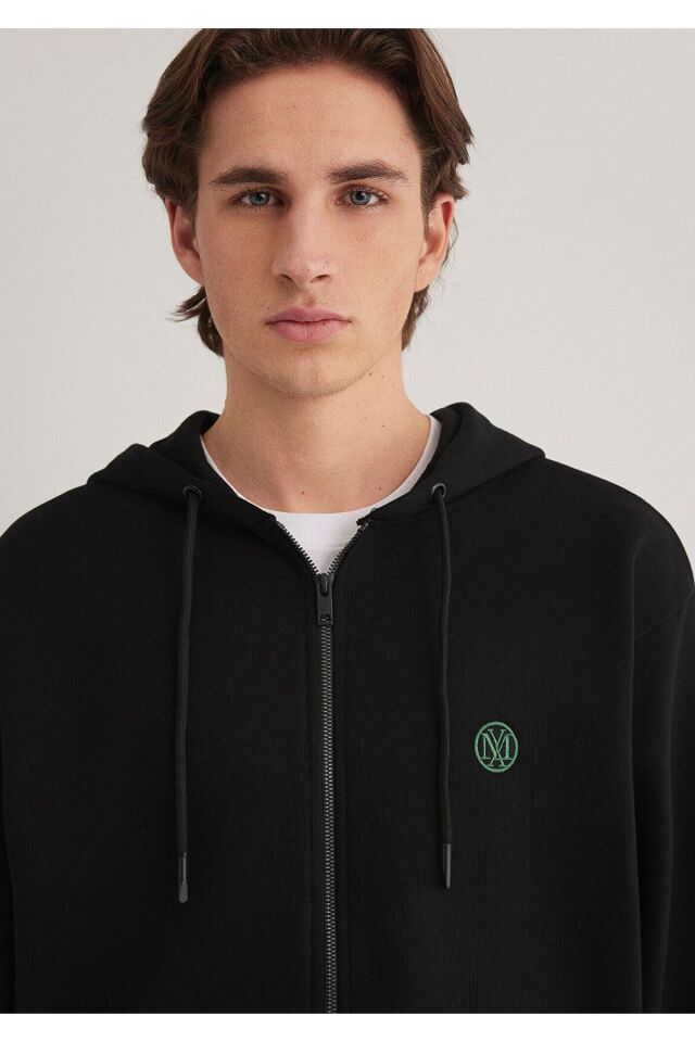 MAVİ ERKEK FERMUARLI SWEATSHIRT Siyah 066979-900