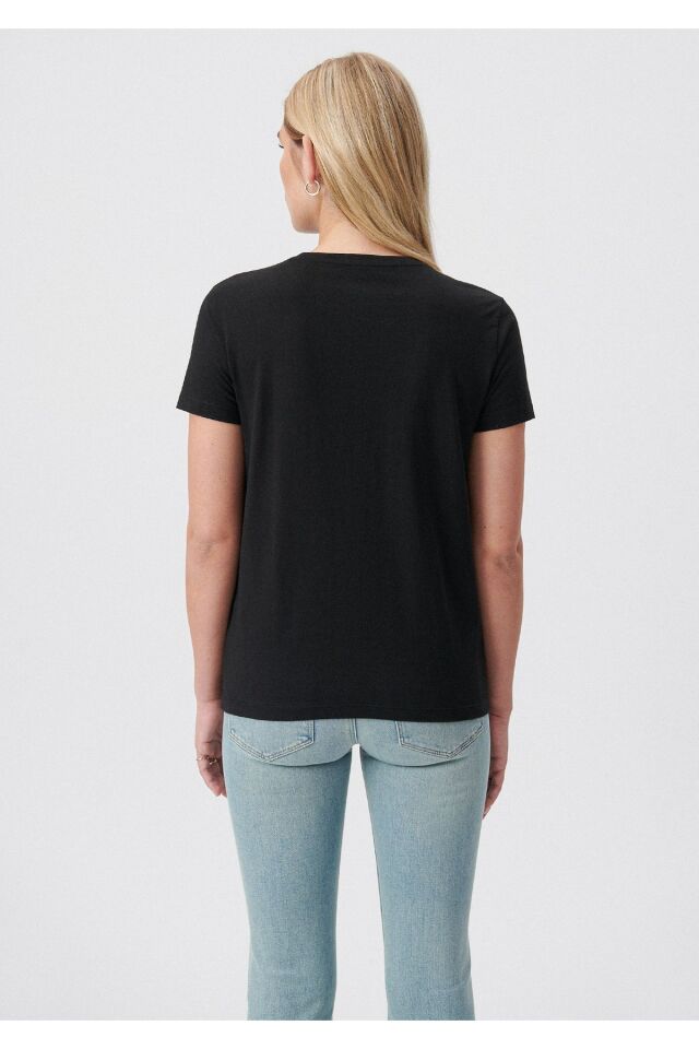 MAVİ KADIN COSMIC JOURNEY BASKILI GRAFİK TİŞÖRT Siy 1611725-900 SİYAH - M