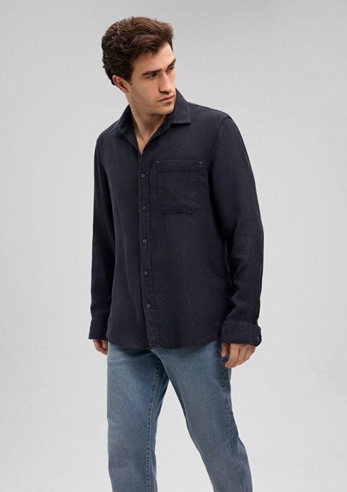 MAVİ ERKEK CEPLİ GÖMLEK Koyu Lacivert 0210949-82318