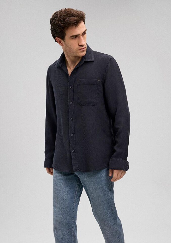 MAVİ ERKEK CEPLİ GÖMLEK Koyu Lacivert 0210949-82318