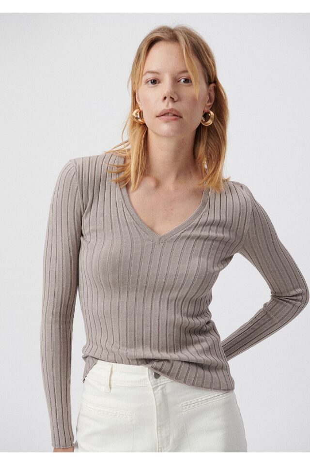 MAVİ KADIN V YAKA KAZAK Satellite 1710300-85322