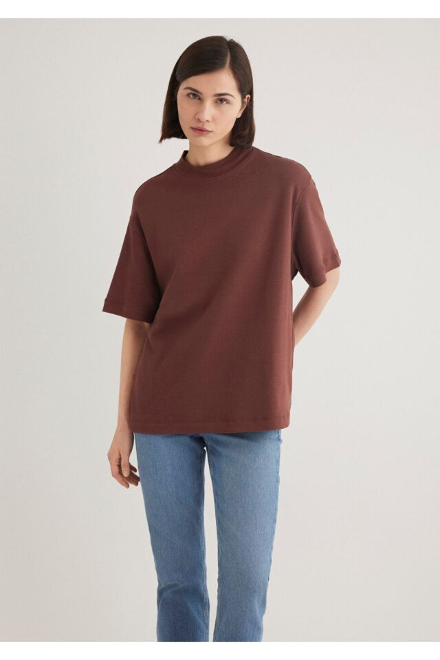 MAVİ KADIN KISA KOLLU MODELLİ PENYE Brown Stone 1612907-70254