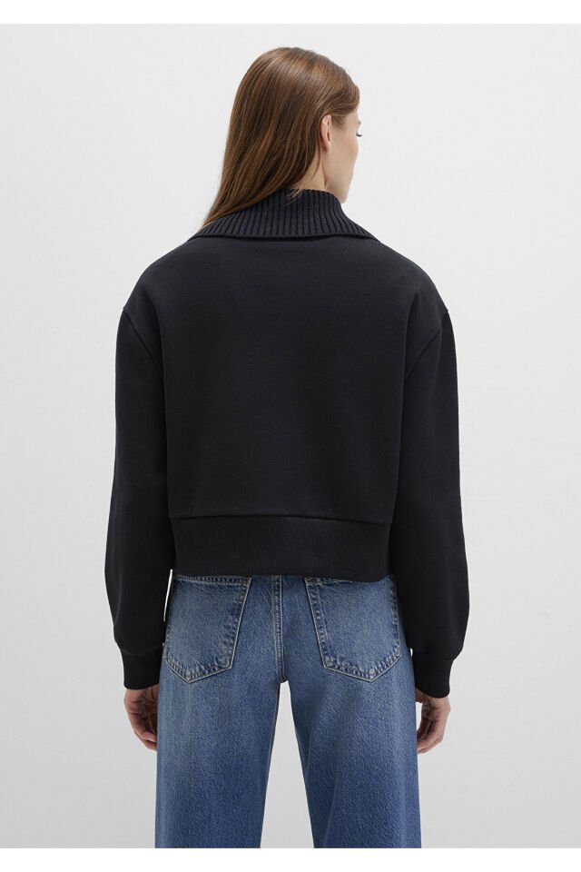 MAVİ KADIN YARIM FERMUARLI SWEATSHIRT Siyah 1S10434-900