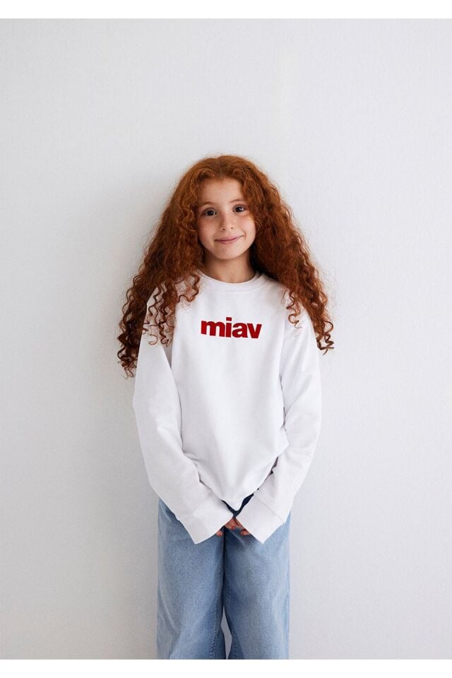 MAVİ ÇOCUK MIAV BASKILI SWEATSHIRTS Beyaz 6610031-602