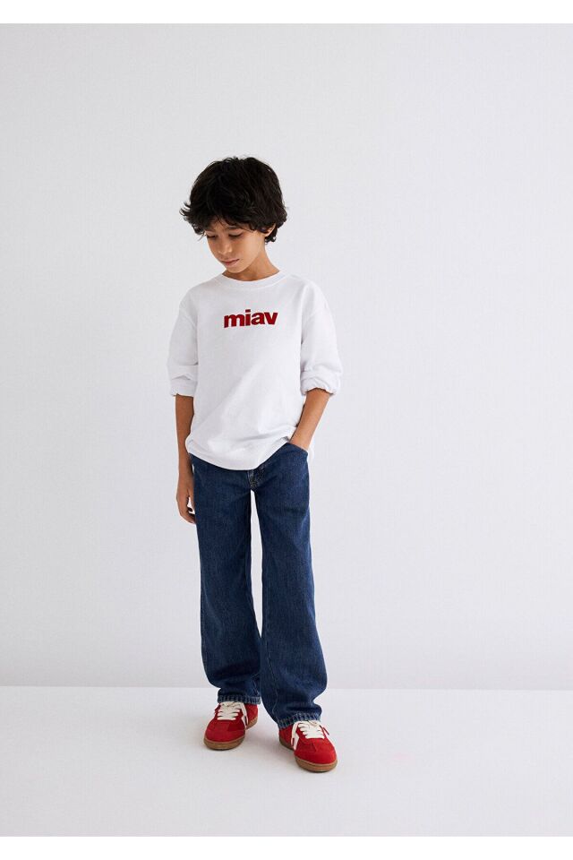 MAVİ ÇOCUK MIAV BASKILI SWEATSHIRTS Beyaz 6610031-602