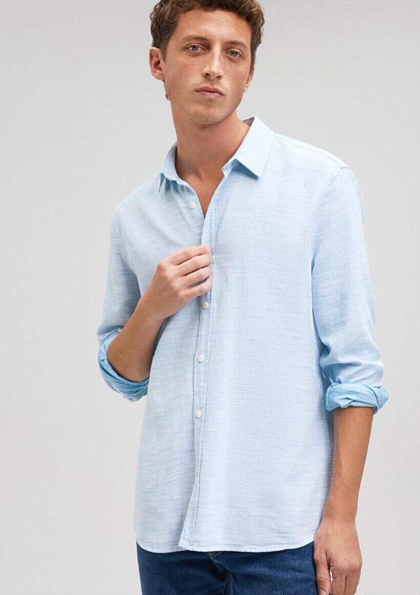 MAVİ ERKEK UZUN KOLLU GÖMLEK Mikonos Mavi 0210053-86798