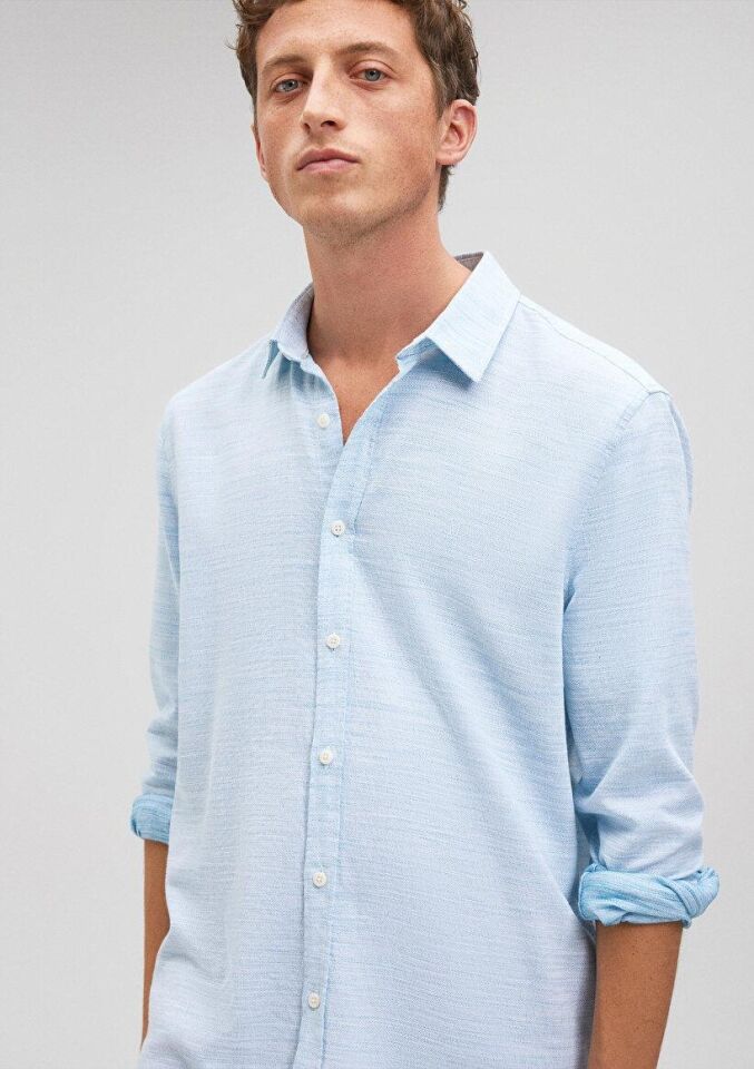 MAVİ ERKEK UZUN KOLLU GÖMLEK Mikonos Mavi 0210053-86798