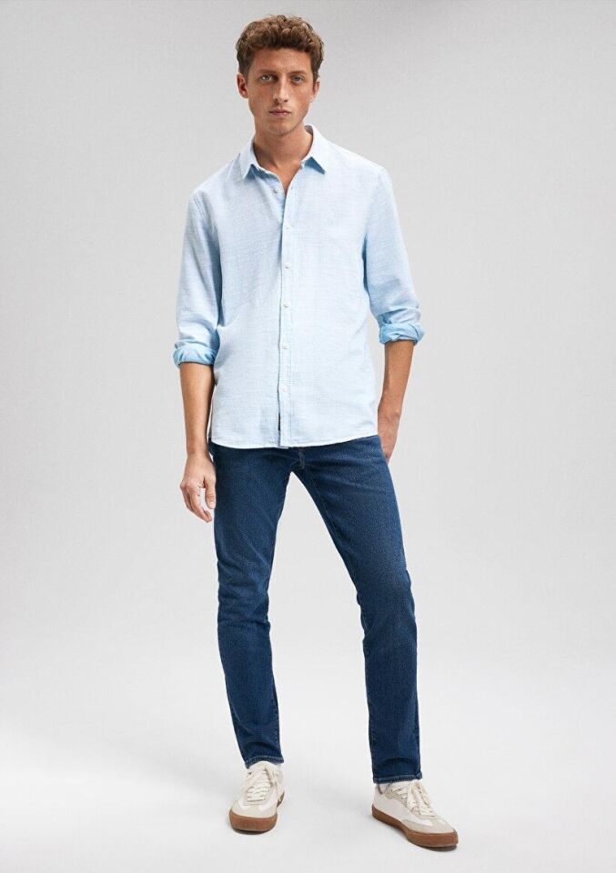 MAVİ ERKEK UZUN KOLLU GÖMLEK Mikonos Mavi 0210053-86798