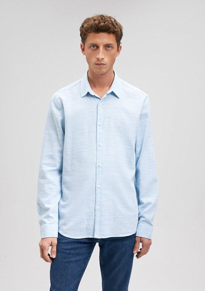 MAVİ ERKEK UZUN KOLLU GÖMLEK Mikonos Mavi 0210053-86798