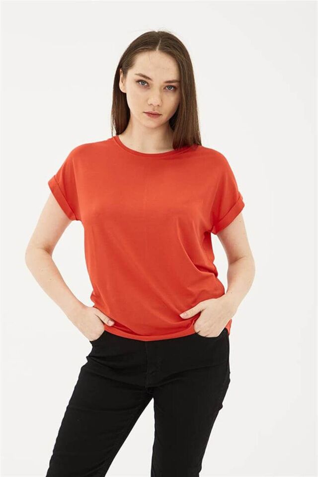 FASHION FRIENDS KADIN BİSİKLET YAKA BLUZ 24Y0194K1