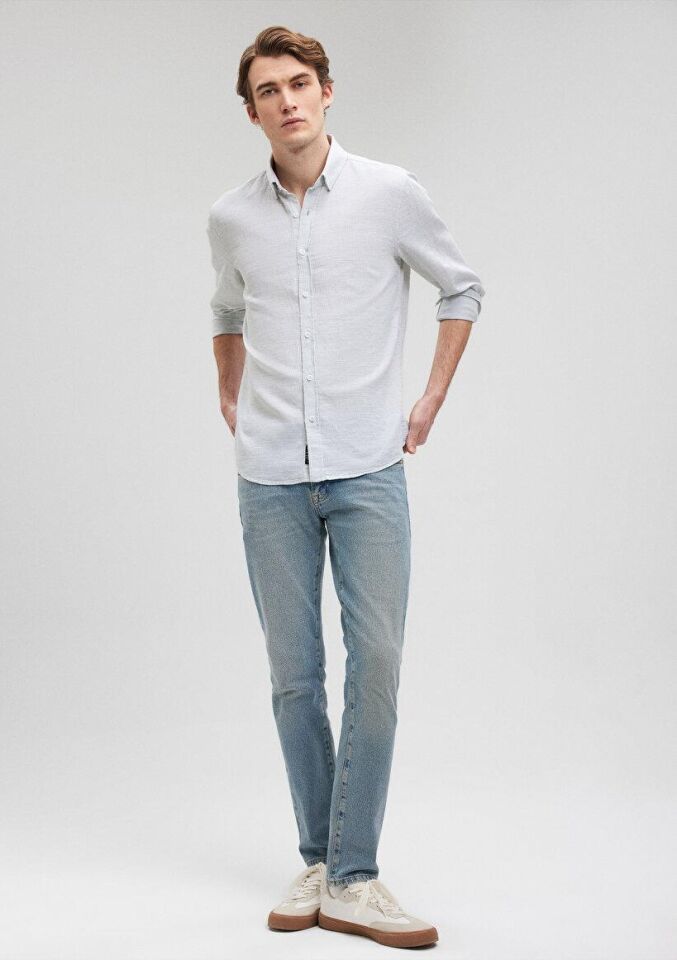 MAVİ ERKEK UZUN KOL GÖMLEK  Küf Yeşili 020579-71787