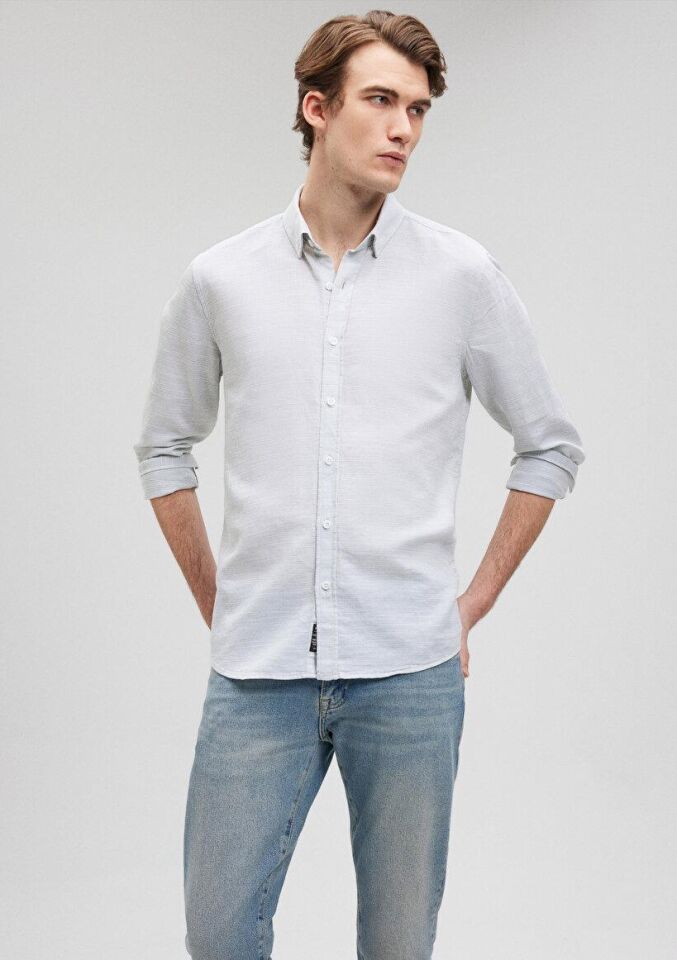 MAVİ ERKEK UZUN KOL GÖMLEK  Küf Yeşili 020579-71787