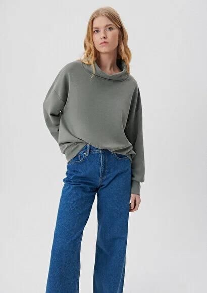 MAVİ KADIN BİSİKLET YAKA SWEATSHIRT Koyu Gri 1S10046-70123