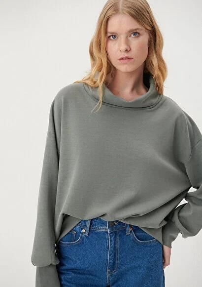 MAVİ KADIN BİSİKLET YAKA SWEATSHIRT Koyu Gri 1S10046-70123