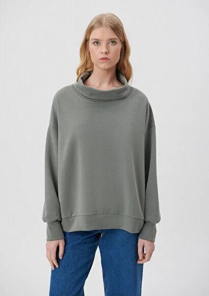 MAVİ KADIN BİSİKLET YAKA SWEATSHIRT Koyu Gri 1S10046-70123