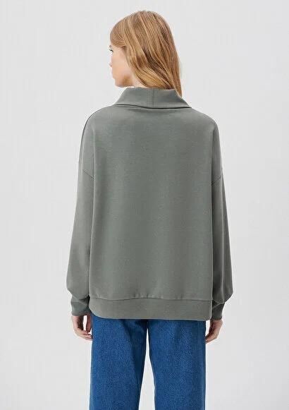 MAVİ KADIN BİSİKLET YAKA SWEATSHIRT Koyu Gri 1S10046-70123