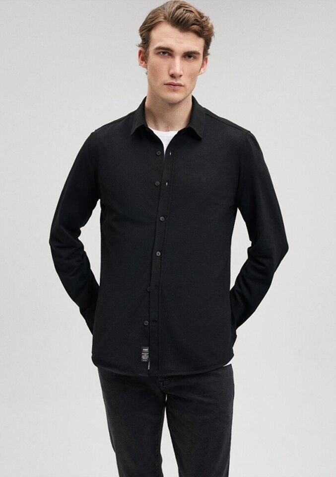 MAVİ ERKEK UZUN KOL GÖMLEK  Siyah 0210294-900