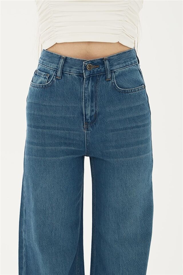 FASHION FRIENDS KADIN DENİM PALAZZO PANTOLON 23Y-PNT0707K1 K.MAVİ - 42