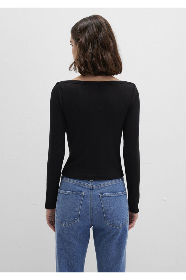 MAVİ KADIN UZUN KOLLU BASIC Siyah 1613622-900