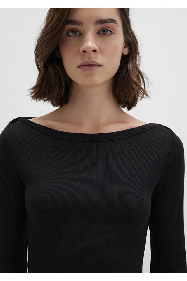 MAVİ KADIN UZUN KOLLU BASIC Siyah 1613622-900