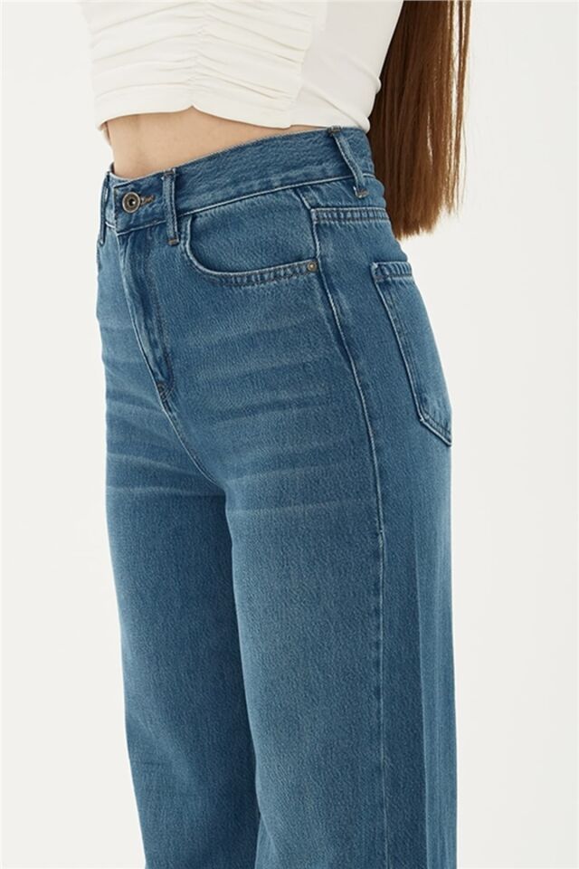 FASHION FRIENDS KADIN DENİM PALAZZO PANTOLON 23Y-PNT0707K1 K.MAVİ - 40