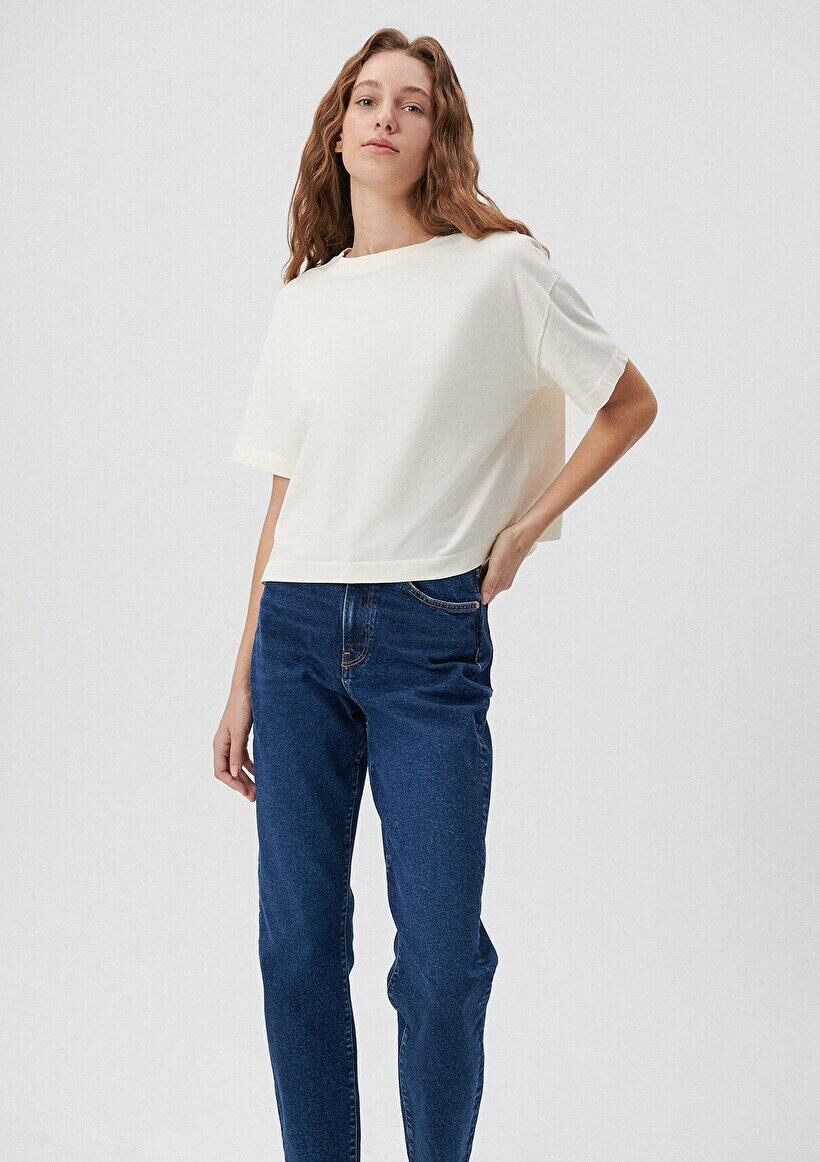 MAVİ KADIN BİSİKLET YAKA TİŞÖRT Hindistan Cevizi 1611651-80194