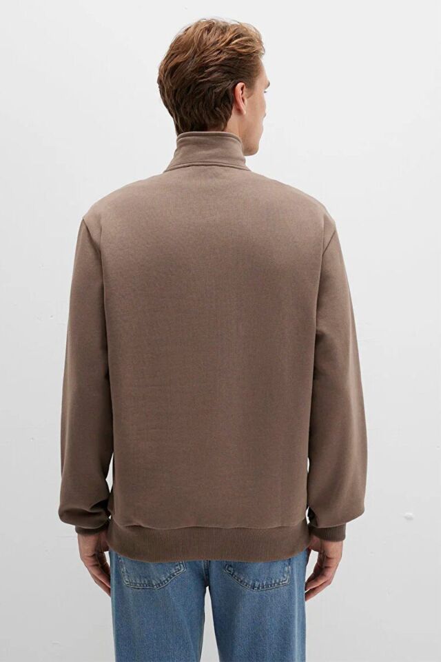 MAVİ ERKEK HALF ZIP SWEATSHIRT Walnut 0S10419-70380