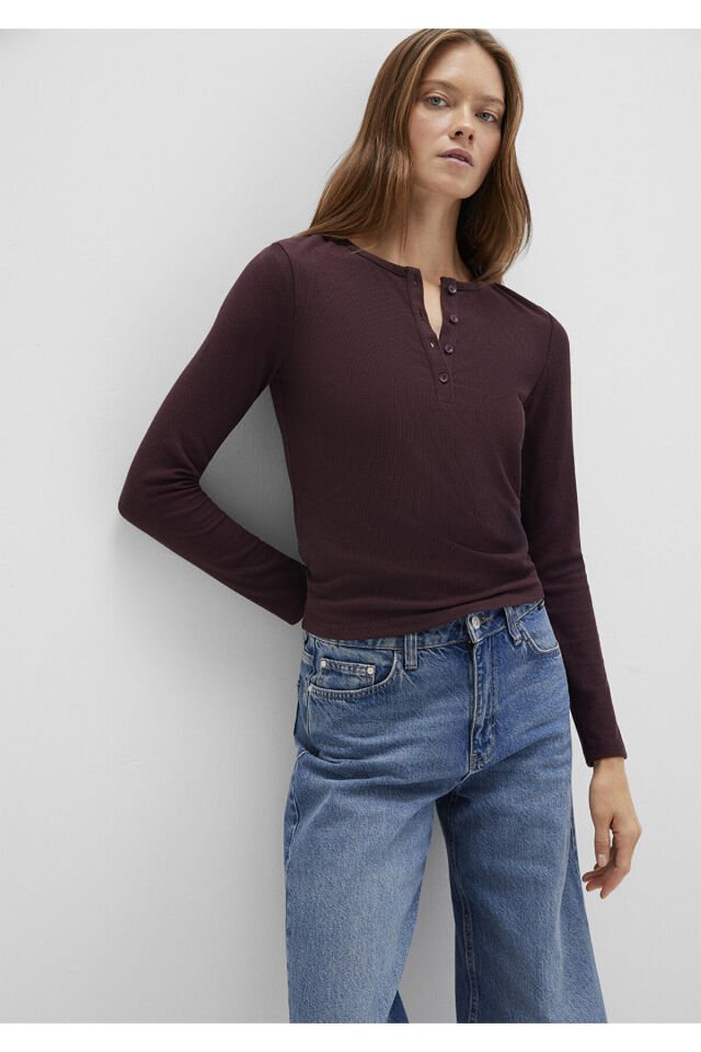 MAVİ KADIN YARIM DÜĞMELİ BASİC Karamel 1613621-70223