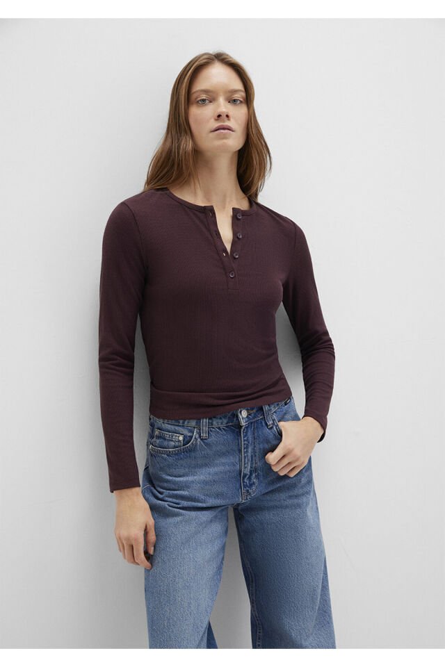 MAVİ KADIN YARIM DÜĞMELİ BASİC Karamel 1613621-70223