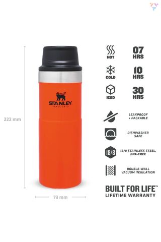 STANLEY 16OZ CLASSIC TRGR-ACTN MUG BLAZE ORANGE EU 10-06439-222 TURUNCU - 0,47 LT