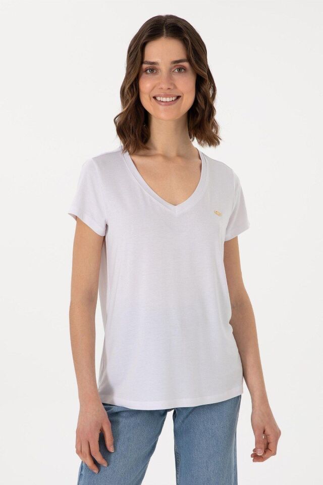 U.S. POLO ASSN. KADIN T-SHİRT G082SZ011-000-2075766 XL - BEYAZ