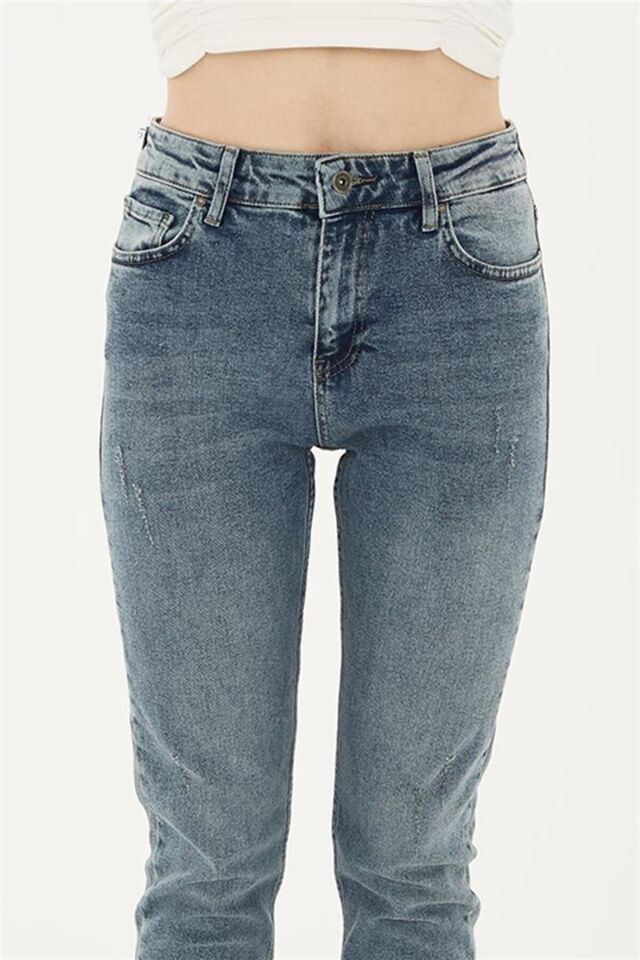 FASHION FRIENDS KADIN DENİM PANTOLON 23Y-PNT0792K1 B.MAVİ - 42