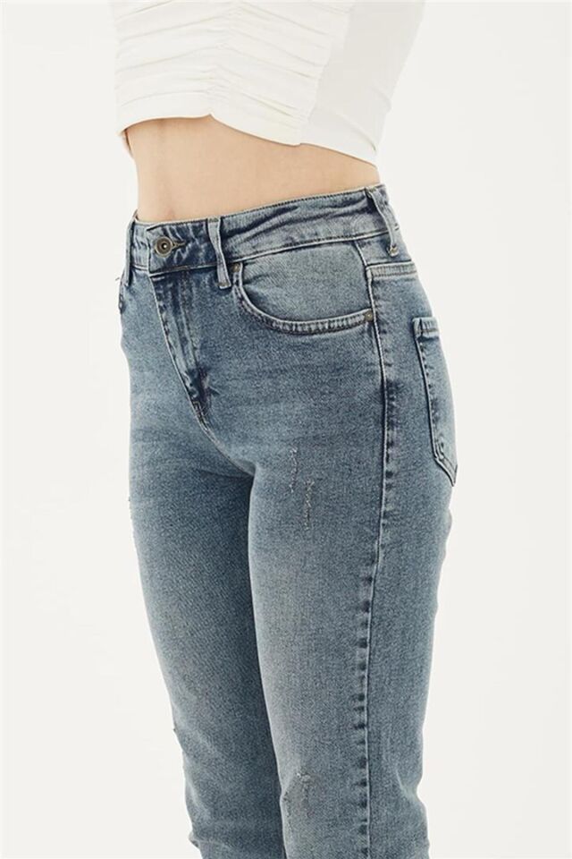 FASHION FRIENDS KADIN DENİM PANTOLON 23Y-PNT0792K1 B.MAVİ - 42