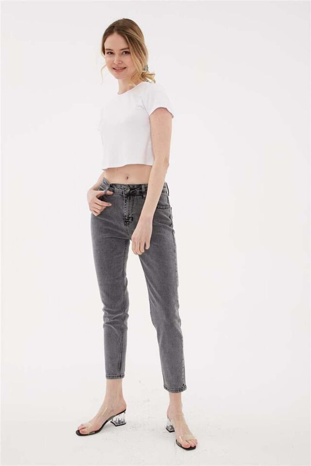 FASHION FRIENDS KADIN DENİM PANTOLON 23Y-PNT0792K1 GRİ - 42