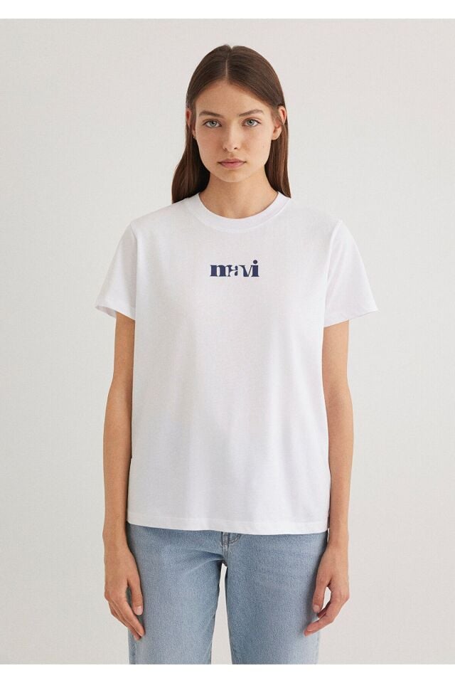 MAVİ KADIN LOGO TIŞORT Beyaz 1612241-620