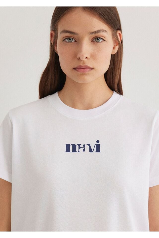 MAVİ KADIN LOGO TIŞORT Beyaz 1612241-620
