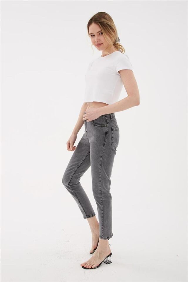 FASHION FRIENDS KADIN DENİM PANTOLON 23Y-PNT0792K1 GRİ - 40