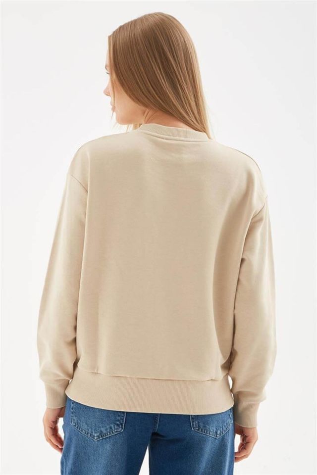 FASHION FRIENDS KADIN BASKILI SWEAT 24K0108K1