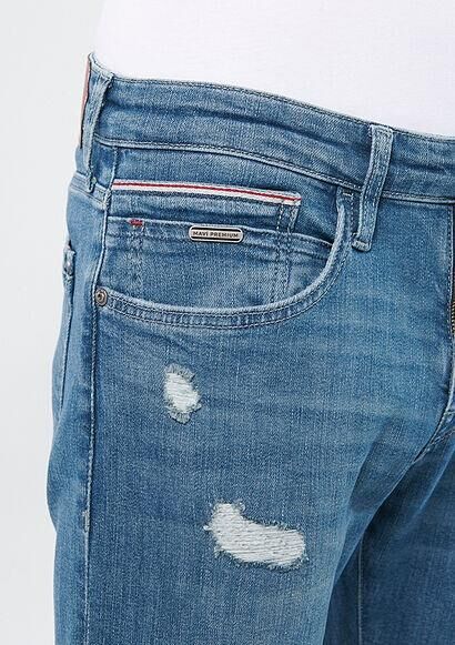 MAVİ ERKEK JAKE Mid Ripped Brushed Mavi Premium 0042283705