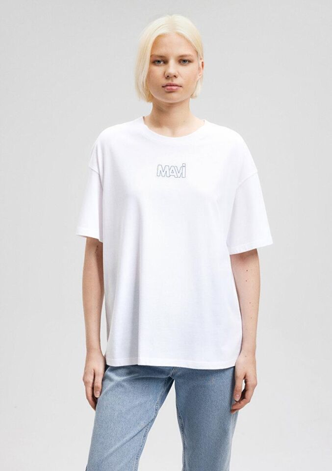 MAVİ KADIN MAVİ LOGO TİŞÖRT Beyaz 1611592-620