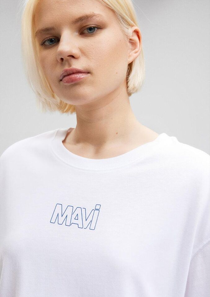 MAVİ KADIN MAVİ LOGO TİŞÖRT Beyaz 1611592-620