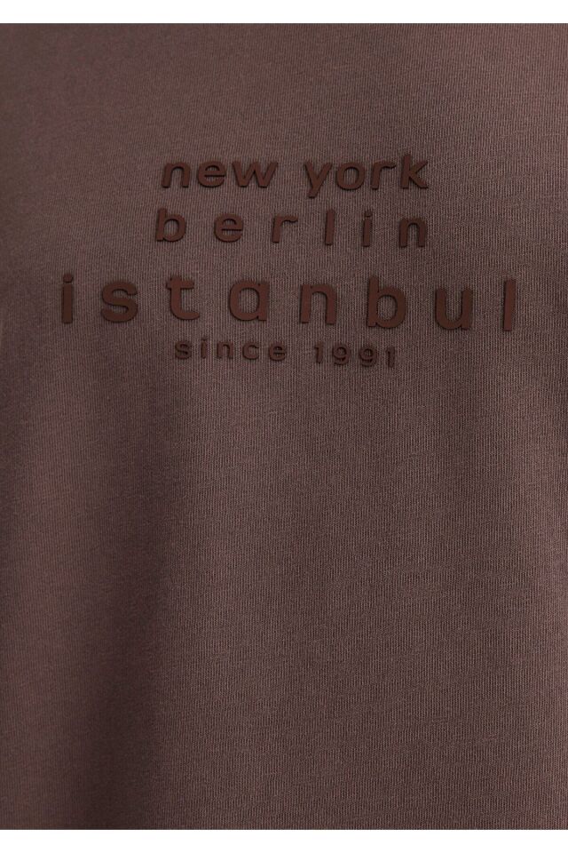 MAVİ KADIN GRAFİK BASKILI MODELLİ TİŞÖRT Deep Taupe 1613141-70383