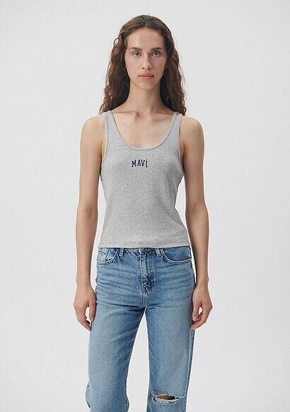 MAVİ KADIN MAVİ LOGO ATLET Gri Melanj 1611899-83096 GRİ - XS