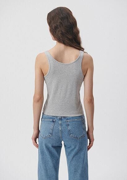 MAVİ KADIN MAVİ LOGO ATLET Gri Melanj 1611899-83096 GRİ - XS